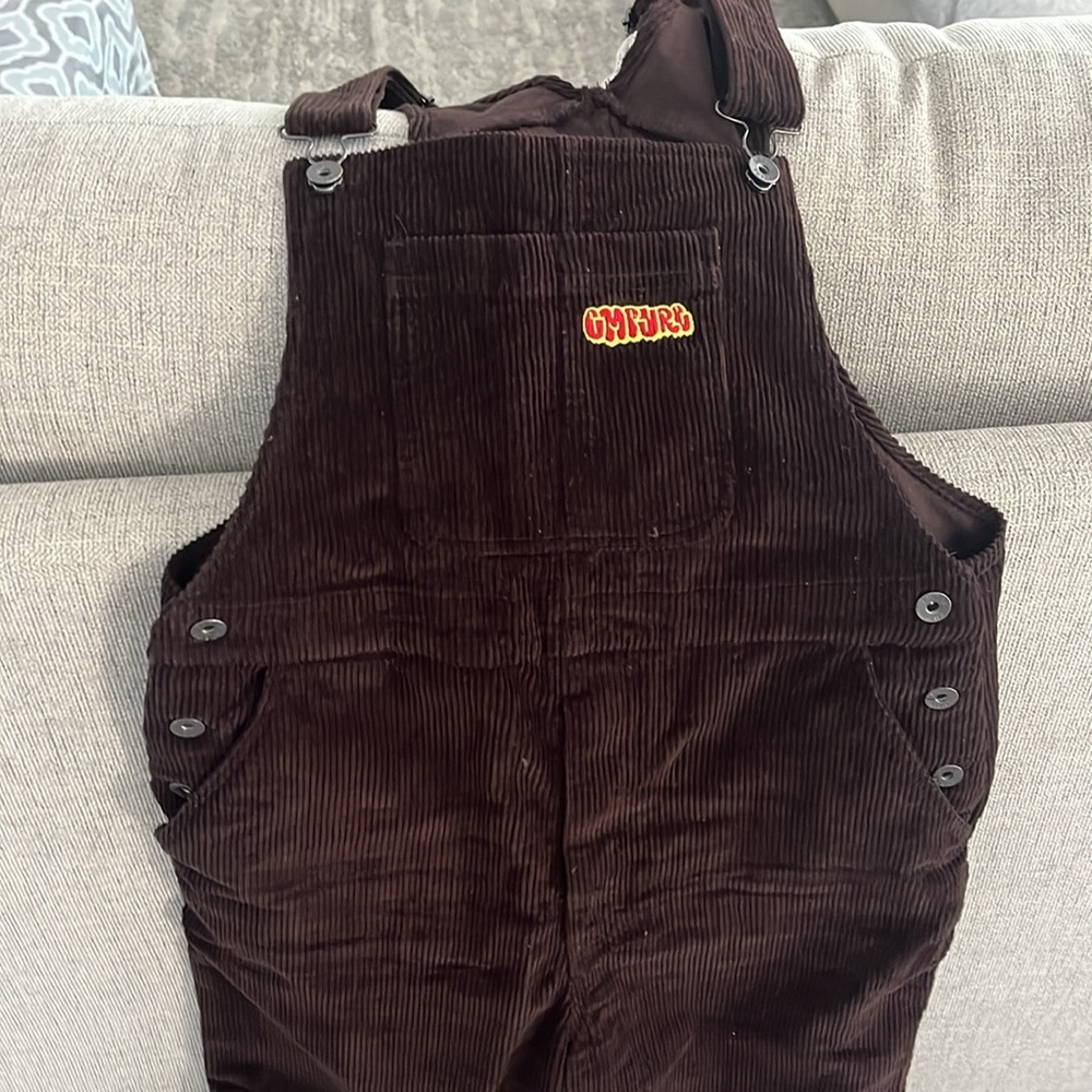 Empyre Suzie Brown Straight Leg Corduroy Overalls Size xs